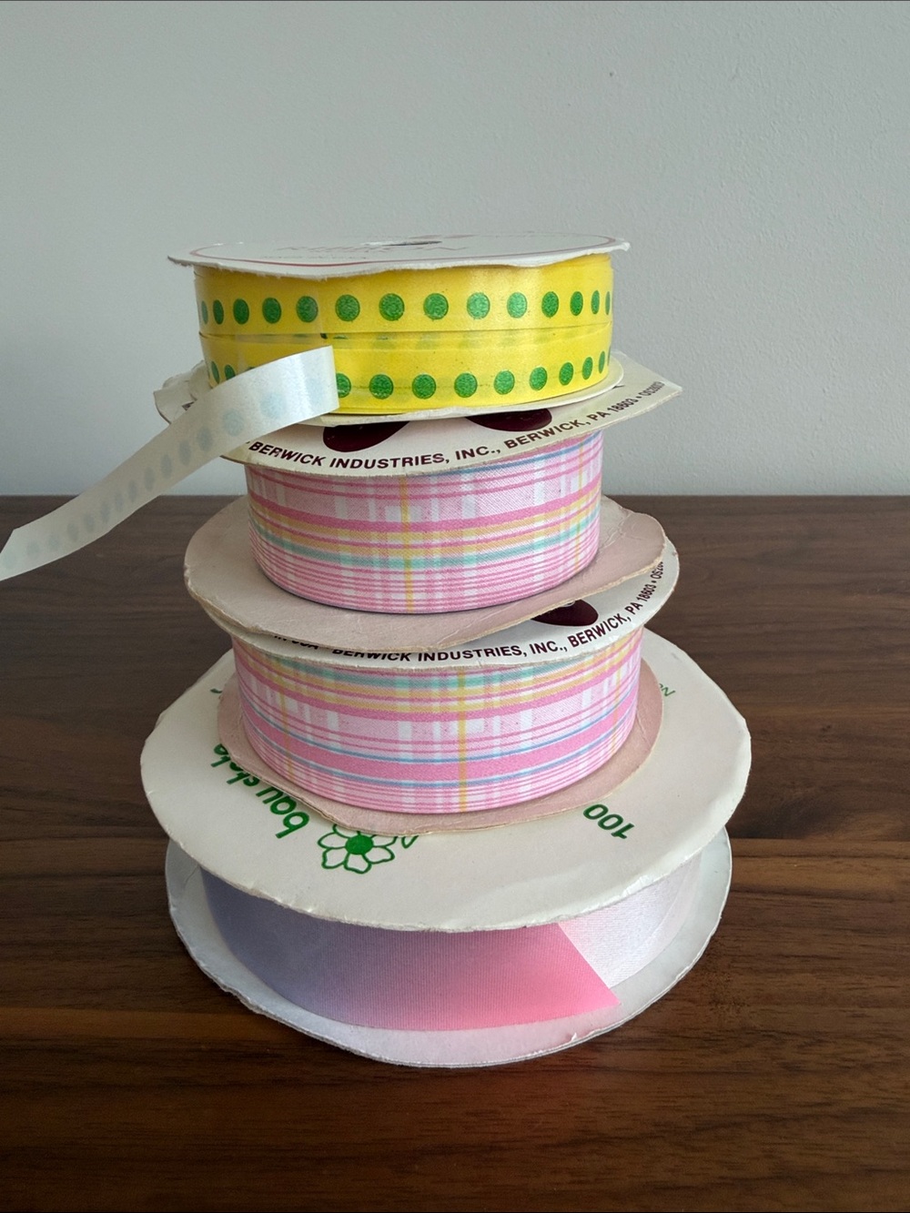Berwick Vintage Flora-satin Assorted Pastel and Yellow Decorative Ribbon Set